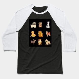 Dog Pack Cute Kawaii Cartoon Baseball T-Shirt